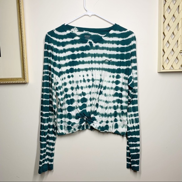 PINK Twist Front Tie Dye T-shirt L - Picture 2 of 7